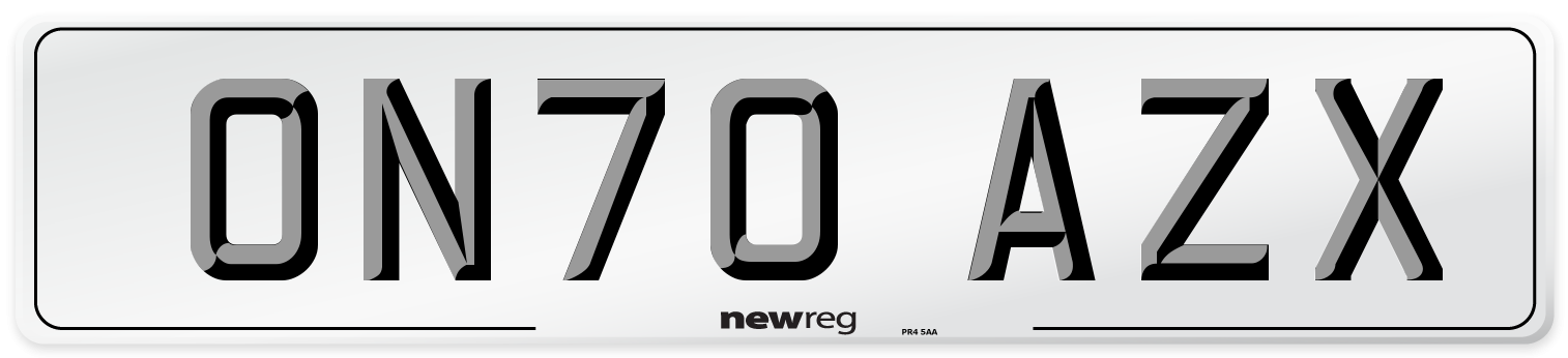 ON70 AZX Number Plate from New Reg